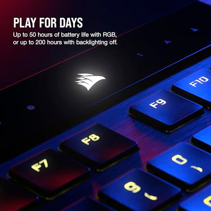 Corsair K100 AIR Wireless RGB Mechanical Gaming Keyboard - Ultra-Thin, Sub-1ms Slipstream, Low-Latency Bluetooth, Cherry MX Ultra Low Profile Keyswitches - NA Layout, QWERTY - Black - style: K100 AIR WIRELESS