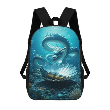 17-Inch Laptop Backpack Water-Resistant The Dragon King Daypack with Shoulder Strap Lightweight Casual Rucksack for Travel Commuter Hiking Outdoor Activities 20l Black