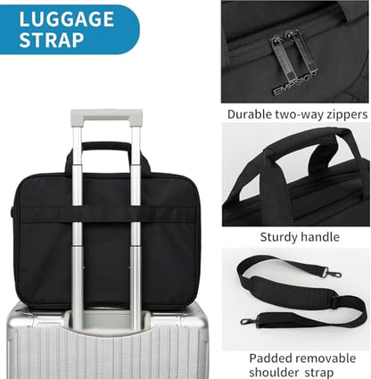 EMPSIGN 17.3 Inch Laptop Bag, Large Capacity Expandable Travel Briefcase for Women & Men Business Office, Water-Repellent Laptop Case Computer Bag with RFID Pockets, Black | Large Capacity Expandable Briefcase, Women & Men Business Office, Water-Repellent