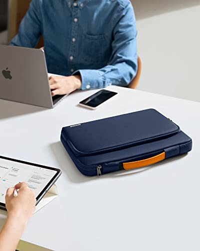 tomtoc 360° Protective Laptop Case for 13.5-14.4 Inch Surface Laptop Studio | Water-Resistant Laptop Bag Fits Surface Laptop 6/5/Studio 2/1, Acer Swift 14, ASUS Zenbook/Chromebook 14, HP EliteBook 14 - color: Navy Blue, size: 13.5-14.4 Inch