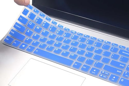 Silicone Keyboard Skin Cover Compatible with Lenovo V15 G5 G4 G3 G2, IdeaPad 1 1i 15.6 15IJL7 15ADA07 15IAU7 15ALC7, IdeaPad 3i 15ITL6 2023, IdeaPad Slim 5 16, IdeaPad Flex 5 5i 16" (Blue) - color: Blue