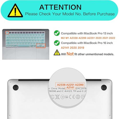Keyboard Cover for Long Nails Compatible with MacBook Pro 13 inch M2 2023, 2022, 2021 2020 M1 A2338 A2289 A2251&Compatible with MacBook Pro 16 2020 2019 A2141 Touch ID, US ANSI (Green & Heart) - color: Green