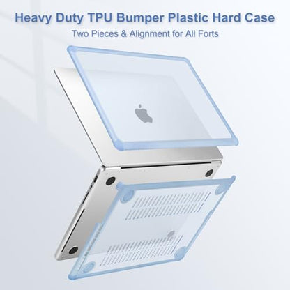 MOSISO Compatible with MacBook Pro 14 inch Case M5 M4 M3 M2 M1 2026-2021 | 3 in 1 Kit Anti-Crack Hard Shell with TPU Bumper, A3427 A3426 A3434 A3112 A3185 A3401 A2918 A2992 A2779 A2442, Baby Blue - color: Baby Blue