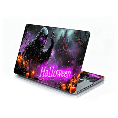 Universal Laptop Skin Sticker Decal, 12"-15.6" Aesthetic Vinyl Wrap, Halloween Skeleton Ghost Waterproof Notebook Cover Art Protector for MacBook HP Dell Lenovo, Fits 13" 14" 15" 15.6" - color: Halloween Skeleton Ghost