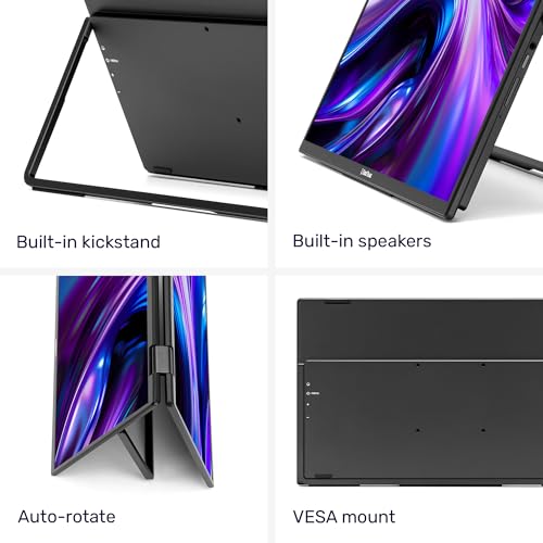 SideTrak Solo Book 15.6" Foldable Dual Screen Portable Monitor - FHD Portable Stacked Monitor, External Display for Laptop, Extender with Stacked Dual Monitors for Mac, PC, and Chromebook
