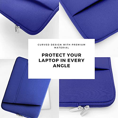 TEDNETGO 15.6 Inch Laptop Sleeve, Durable Neoprene Case with Pockets, Protective Carrying Bag for Dell, Lenovo, Asus, Blue - color: Blue, size: 15.6 Inch