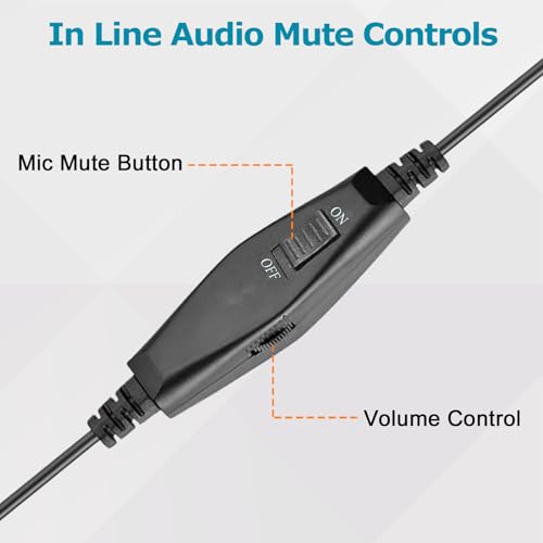 Training Y Splitter Adapter Cable to Plantronics Quick Disconnect Headsets | Plantronics QD Headset Splitter Cord Connector for Call Center, Monitoring, Training, in-line Volume Mute Controls