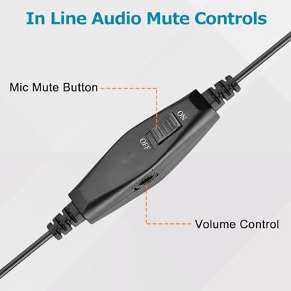 Training Y Splitter Adapter Cable to Plantronics Quick Disconnect Headsets | Plantronics QD Headset Splitter Cord Connector for Call Center, Monitoring, Training, in-line Volume Mute Controls