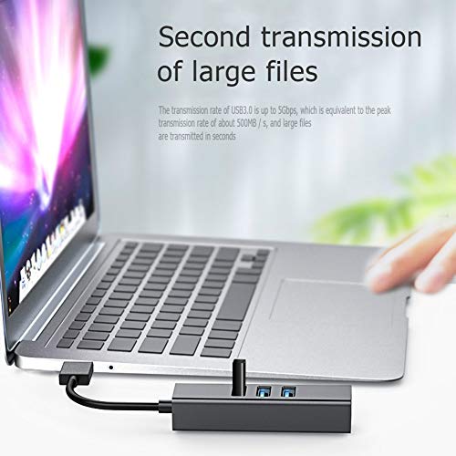 USB 3.0 to Ethernet Adapter, 3-Port USB 3.0 Hub Gigabit Ethernet Hub Network RJ45 1000Mbps Support Windows 10,Mac OS, Surface Pro,Linux,Chromebook and More