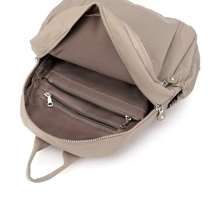 Tanweibago Mini Nylon Women Backpacks,11L Small Ladies backpacks Casual Lightweight Women Shopping Travel Daypack (Champagne) - color: Champagne