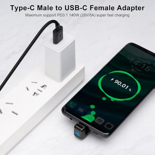 USB 4.0 Digital Display USB C Male to Female 40Gbps Adapter (2 Pack), 180 Degree Angled Connector 140W Power 8K@60Hz Video Compatible with iPhone 16, Samsung and More USB-C Devices, Black - style: AY-Ushape-dd-bk