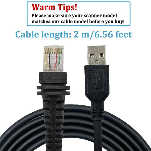 USB Cable for Honeywell Barcode Scanner, USB to RJ45 Cable, CBL-500-300-S00 1900GHD 1900GSR 1902GHD 1902GSR 1300G 1250G 1400GH 1450G 1900-C 1200G 1910i (1900-7FT-Straight) - size: 7 ft Straight