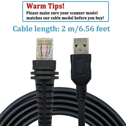 USB Cable for Honeywell Barcode Scanner, USB to RJ45 Cable, CBL-500-300-S00 1900GHD 1900GSR 1902GHD 1902GSR 1300G 1250G 1400GH 1450G 1900-C 1200G 1910i (1900-7FT-Straight) - size: 7 ft Straight