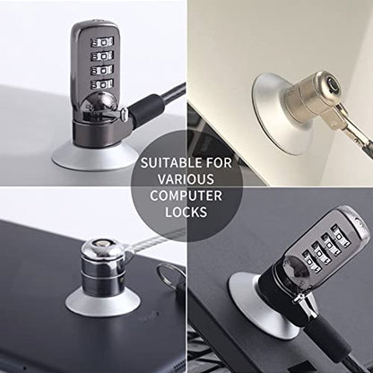Adhesive Security Plate with Slot for Cables to Lock Down Laptops, Tablets, Monitors and Other Devices (2Pcs Silver) - color: Round silver 2Pcs