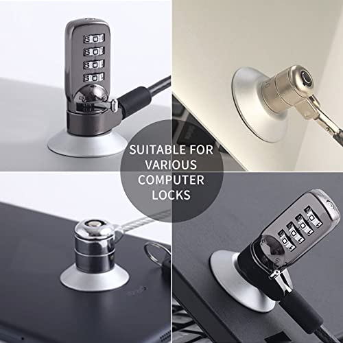 Adhesive Security Plate with Slot for Cables to Lock Down Laptops, Tablets, Monitors and Other Devices (4Pcs Silver) - color: Round silver 4Pcs