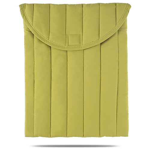 Puffy Laptop Sleeve 11-12 Inch, Soft Laptop Case, Green | Compatible with 15-16 Inch Macbook Pro/Air, Asus/Dell Xps/Lenovo Laptops, Protective Carrying Bag for Women and Men - color: Streak-Green, size: 11/12