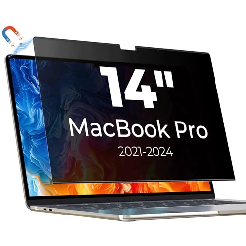 Panclincy Magnetic Privacy Screen Protector Compatible with MacBook Pro 14 Inch (2021-2026, M1, M2, M3, M4, M5), Removable Matte Anti Blue Light & Glare Protector Private Security Filter for 14.2 inch Mac Laptop Shield