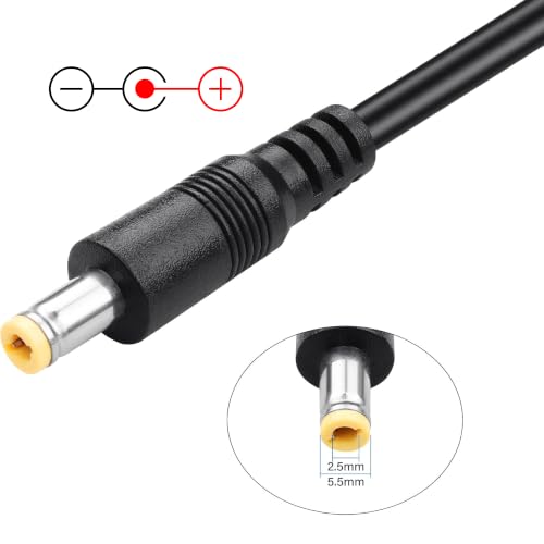 PNGKNYOCN12V DC Car Charger - Auto Power Supply with 18AWG Cable, DC 5.5mm x 2.5mm Cigarette Lighter Male Plug for Camera, CCTV, Car Refrigerator (4.9FT)