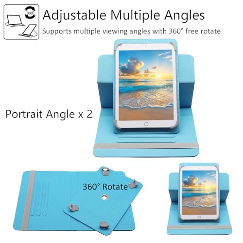 Universal 10 10.1 Inch Android Tablet Case, Dluggs 360 Degree Rotating Multi-Angle Viewing Stand Universal Case Cover for 10 10.1 and All 9.5-10.5 Inch Tablet, Plum Blossom - color: Plum Blossom