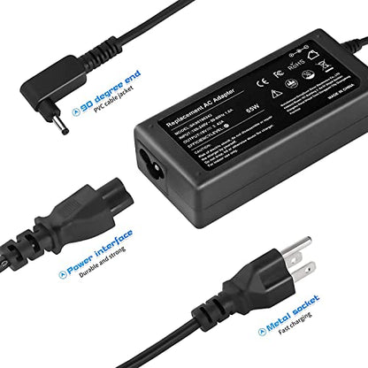 N15Q8 N15Q9 N16P1 N20C5 65W 19V 3.42A Charger Replacement for Acer Laptop AC Adapter A13-045N2A A11-065N1A Pa-1450-26 Aspire 1 5 R15 Slim A515-54 Chromebook C738T C740 Spin 1 5 Swift 3 Power Cord