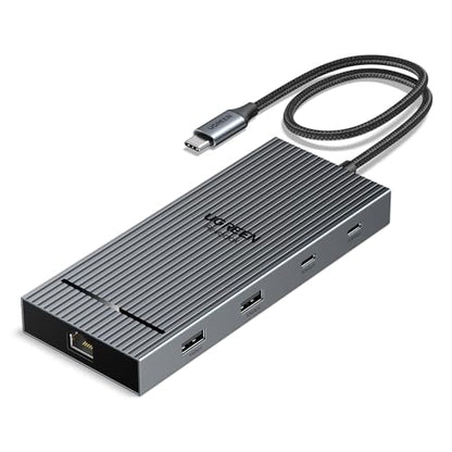 UGREEN 10-in-1 USB C Docking Station Dual Monitor 4K@60Hz, USB C Hub with 2 HDMI, 10Gbps USB A&C Ports, SD/TF Card Reader, 100W PD, Revodok USB-C Dock with 1000Mbps Ethernet for Dell, HP, XPS and More