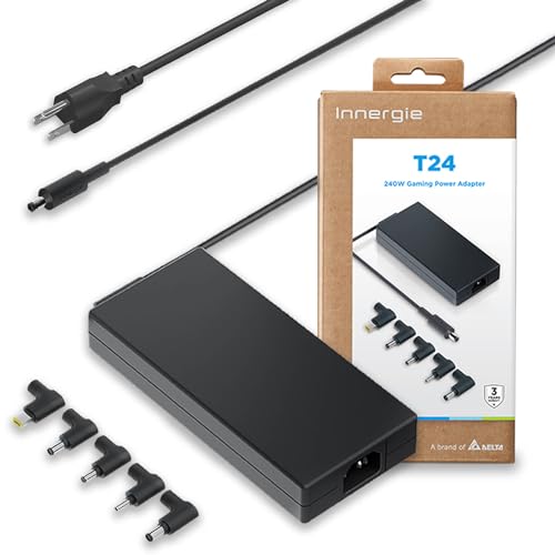 Innergie T24 240W 230W Universal Gaming Laptop Charger Power Adapter for Acer ASUS ROG Dell Alienware HP Lenovo MSI 100-240V AC Input 20V 12A DC Output Power Supply Made by Delta Electronics - color: 240 Watts ver.
