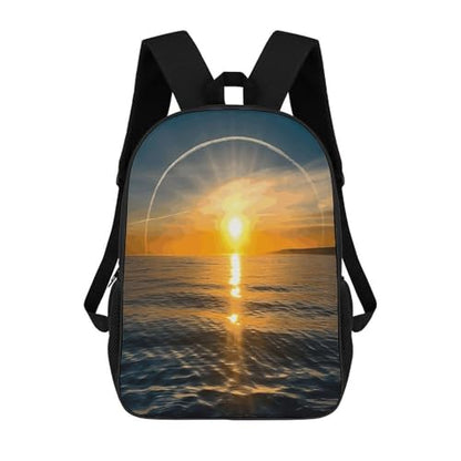 17 Inch Sunrise Horizon Laptop Backpack for Men Women Waterproof Lightweight Travel Backpack Commuter Bag Large Capacity Casual Daypack for Business Trip & Outdoor