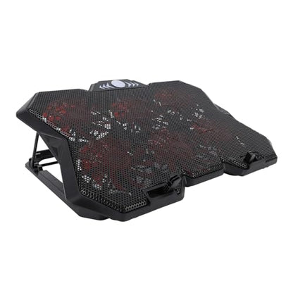 SUNGOOYUE Laptop Cooling Pad, 6 Height RGB Silent 6 Fan Metal Mesh Gaming Notebook Cooler with Folding Baffle, for Under 19in Laptops