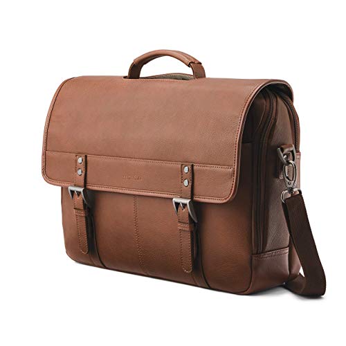 Samsonite Classic Leather Flapover - color: Cognac