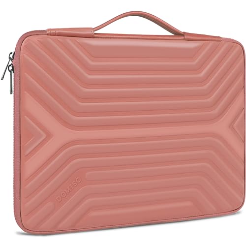 DOMISO 17.3 Inch Laptop Sleeve Case, Shockproof Waterproof Soft EVA Protective Bag with Handle, Lightweight Carrying Case for 17-17.3" Notebook/Dell/Lenovo/HP/MSI/ASUS, Pink - color: Pink, size: 17 - 17.3 Inch