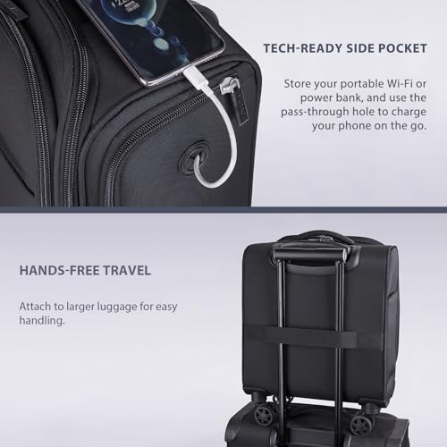 Verage Underseat Carry On Luggage with Wheels, 14.5-Inch Spinner Small Suitcase, Softside Lightweight Travel Bag for Men and Women, Airplane Carry On Bag, Black - color: Black, size: Basic Underseat