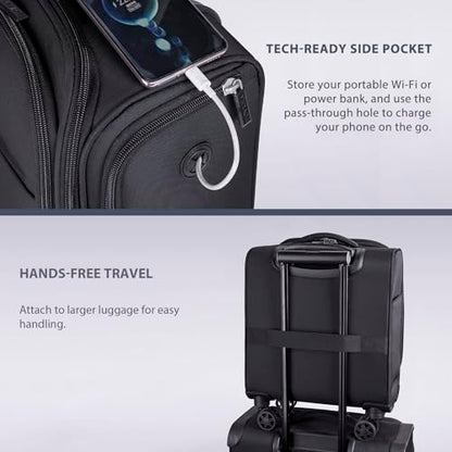 Verage Underseat Carry On Luggage with Wheels, 14.5-Inch Spinner Small Suitcase, Softside Lightweight Travel Bag for Men and Women, Airplane Carry On Bag, Black - color: Black, size: Basic Underseat