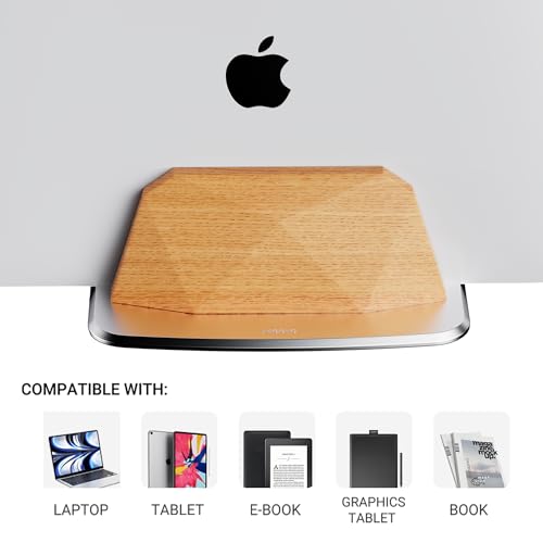 AFOOYO Vertical Laptop Stand - Dual Slots Wooden Adjustable Laptop Holder,Desktop Dock Compatible with All MacBook, Surface,Chromebook,Dell & More(Beechwood) - color: Beechwood