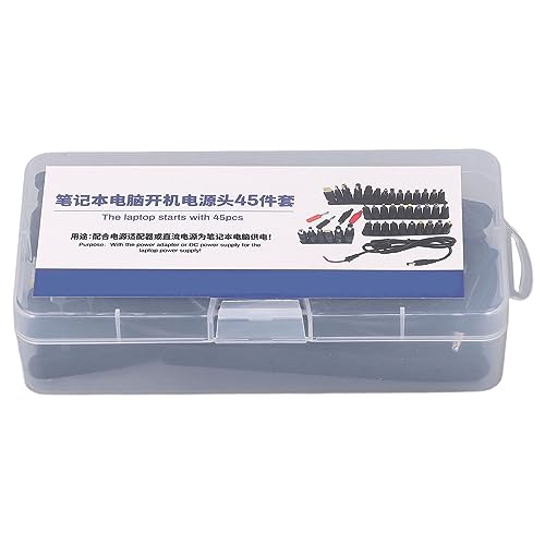 FTVOGUE Notebook Power Head Universal Laptop DC Power Head 45Pcs Adjustable 12 15 16 18 19 20 24V Adapter Tips for Laptop Repair Bench Supply Computer Maintenance