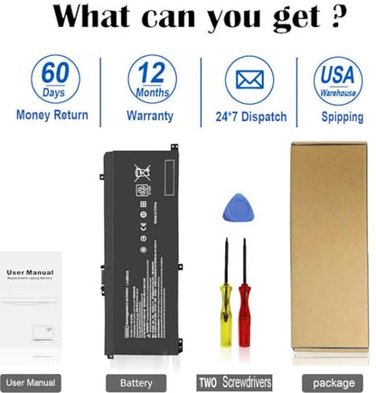 SA04XL Battery for HP Envy X360 15m-ds0011dx 15m-dr0012dx 15m-ds0xxx | for HP Envy X360 15m-dr0011dx 15m-dr0xxx 15t-dr100 15m-dr1xxx 17t-cg100 17-cg100 15M-DR 15M-DS Laptop L43267-005 L43248-AC2 - size: 7.13*3.75*0.25inch SA04XL