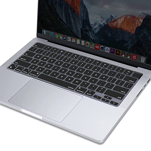 MOSISO Keyboard Cover Skin Compatible with MacBook Air 15 inch M3 M2 | A3114 A2941/Air 13.6 A3113 A2681/Pro 14/16 M4 M3 M2 M1, Black - color: Black