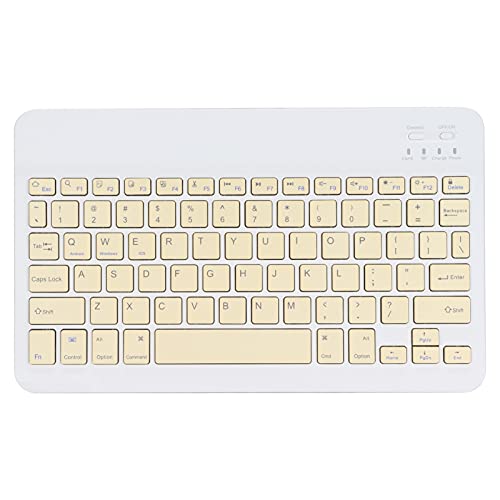 Wireless Keyboard, UltraSlim Silent Scissor Switch Portable 10inch Widened Keys for Travel Business Yellow ABS Aluminum Alloy