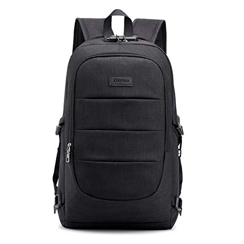Travel Laptop Backpack with USB Charging Port and Lock Computer Business Backpacks, Gifts for Men & Women Fits 15.6 Inch Notebook,Black