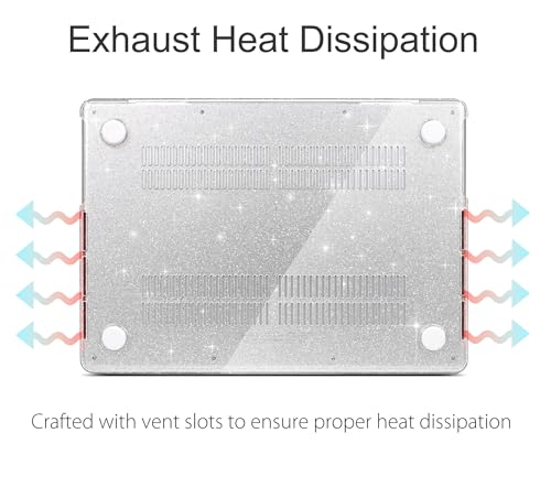 UESWILL for MacBook Pro 16 inch Case M5 M4 M3 M2 M1 A3429 A3428 A3403 A3186 A2991 A2780 A2485 (2021-2026 Release), Glossy Sparkling Hard Shell Cover + Microfiber Cloth, Glitter Clear - color: Glitter Clear, size: MacBook Pro 16" (M1 M2 M3 M4 M5)