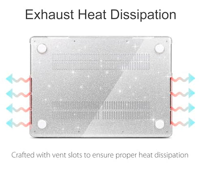 UESWILL for MacBook Pro 16 inch Case M5 M4 M3 M2 M1 A3429 A3428 A3403 A3186 A2991 A2780 A2485 (2021-2026 Release), Glossy Sparkling Hard Shell Cover + Microfiber Cloth, Glitter Clear - color: Glitter Clear, size: MacBook Pro 16" (M1 M2 M3 M4 M5)