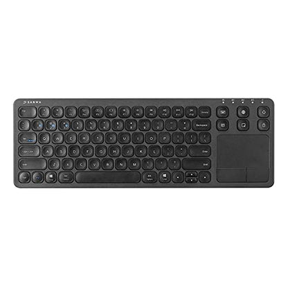 SANWA Multi Device Bluetooth Keyboard with Touchpad, Rechargeable Keypad with Trackpad for Laptop Desktop Computer PC iPad/iPhone Tablet, Compatible with MacBook, Windows, Android, iOS, Black - style: Black