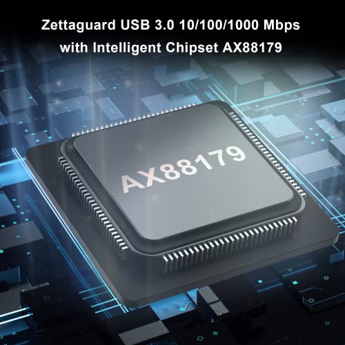 (Upgraded) Zettaguard USB 3.0 and 2.0 to Ethernet 10/100/1000 Fast LAN Wired Network USB Ethernet Adapter for MacBook, Chromebook, Windows 10 and compatible with Nintendo Switch.