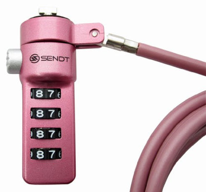 Sendt Pink Notebook/Laptop Combination Lock Security Cable - color: Pink
