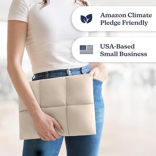 Vandel Puffy Laptop Sleeve 13 inch - 14 inch Waterproof Laptop Sleeve Case, Compatible with 13 inch MacBook Air/Pro 13 / MacBook Pro 14, iPad Pro 12.9, 13.3 in HP Dell, Air Case, Computer Bag Cover - color: q. Grid Sand