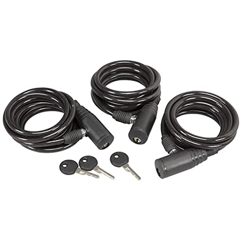 Hunters Specialties 6 ft Cable Lock with Key - Hunting Weather-Resistant Heavy Duty Anti-Theft Security Cable for Treestands, Trail Cameras & Outdoor Gear (3 Pack) - size: 3 Pack