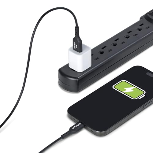 StarTech 15ft/4.5m USB-A to USB-C Charging Cable, 3A, Black (USB2AC15FBKE) | USB 2.0 480Mbps, TPE jacket, Black, Male to Male, Aluminum braided shield, 15W, Charge and Sync - color: Black, size: 15 ft, style: 1-Pack