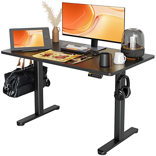 Claiks Electric Height Adjustable Standing Desk, 48x24 Inch, Black | Smooth Height Adjustment, 4 Memory Presets, Cable Management Hub&Hook, Stable Steel Frame, 176lbs Capacity, Easy Assembly - color: Black, size: 48