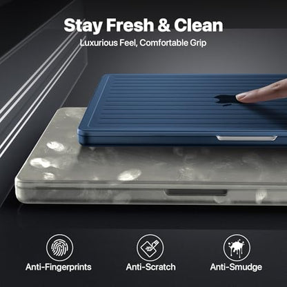 Soonjet TravelArmor for MacBook Pro 14 inch Case M5 M4 M3 M2 M1 2026-2021 | Anti Crack, 360° Protection, Thin & Light, Fingerprint & Scratch Resistant, Protective Hard Shell Cover, Matte Blue Clear - color: Midnight Clear