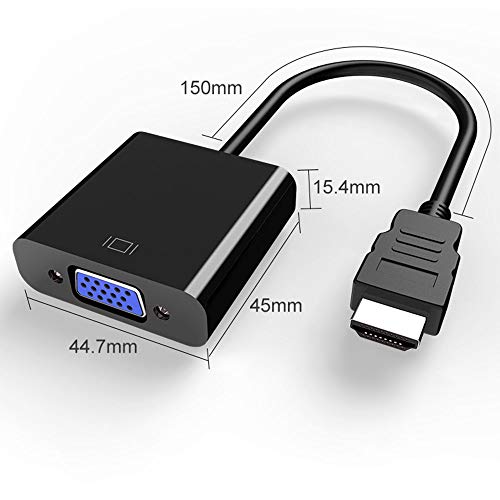 HDMI to VGA Adapter, HDMI-VGA 1080P Converter with 3.5mm Audio Jack and USB Power Supply for HDMI Laptop, PC, PS4, Blue Ray Player, Raspberry Pi, Xbox to VGA Monitor, Projector and More