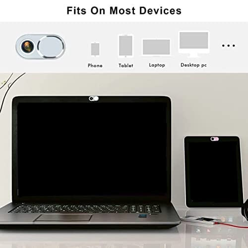 3 Pack Ultra Thin Metal Web Camera Slide Camera Cover Sticker Camera Privacy Covers for Smartphone Laptop (Black) - color: Black